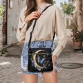 thumbnail image 5 of HELLHERO Waterproof Purse Satchel for Travel Daily Everyday, PU Leather Durable Fashion Satchel Bag, Butterfly Moon, 5 of 7