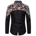 thumbnail image 2 of CEHVOM Spring And Autumn New Men's Stitching Fake Cloak Printing Long-sleeved Shirt Sale, 2 of 3