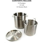 GasOne Fryer Pot 32 QT - All Purpose - Stainless Steel Tri Ply Bottom with All Purpose Pot Deep