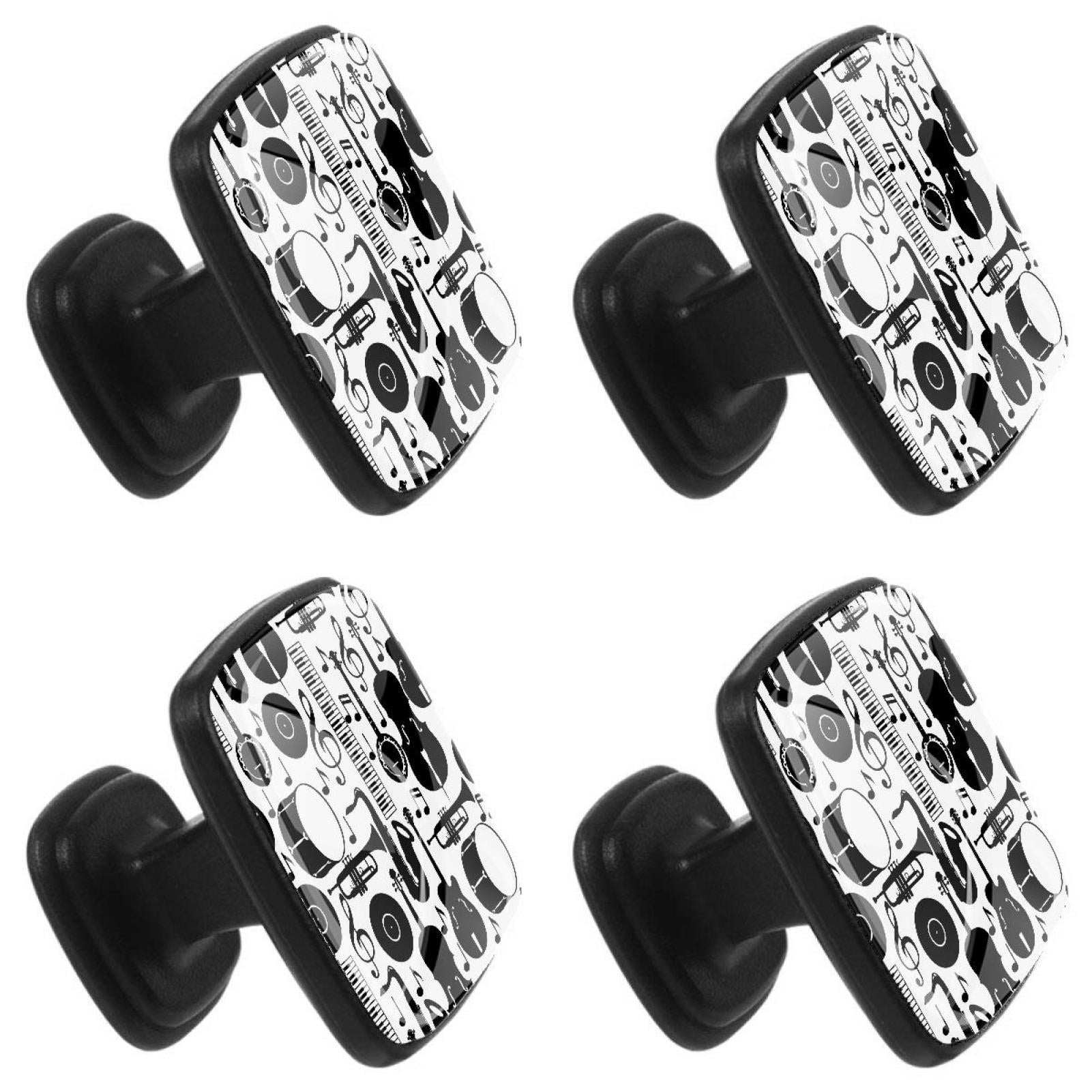 4 Pcs Square Cabinet Handle Cupboard Knob Drawer Pulls Handle Guitar Instrument Drawer Knobs with Screws Furniture Decoration