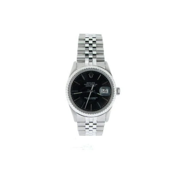Pre-Owned Mens Rolex Stainless Steel Datejust Watch 16030 with Black Dial