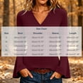 thumbnail image 3 of CQONEPT Womens Ribbed Knit Bell Sleeve Tops Plain Slim Fit V Neck Blouses Dressy Casual Going Out Shirt Tees Daily Wear Work Office Fall Outfits S, 3 of 7