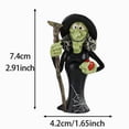 thumbnail image 3 of Uutvery Spooky Resin Figurine, Witch with Staff, Arched Black Cat, Stacked Pumpkins or Ghost Pair, Matte Finish for Halloween Tabletop and Mantel Decor, 3 of 5
