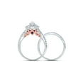 thumbnail image 4 of 14kt Two-tone Gold Pear Diamond Halo Bridal Wedding Ring Band Set 1 Cttw, 4 of 6