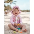 thumbnail image 4 of BemeyourBBs Infant Baby Girl Swimsuit Infant Bathing Suit One-Piece Swimsuits with Sun Hat Set Long Sleeve Rash Guard Swimwear Floral Zipper Summer Beach Wear, 4 of 9