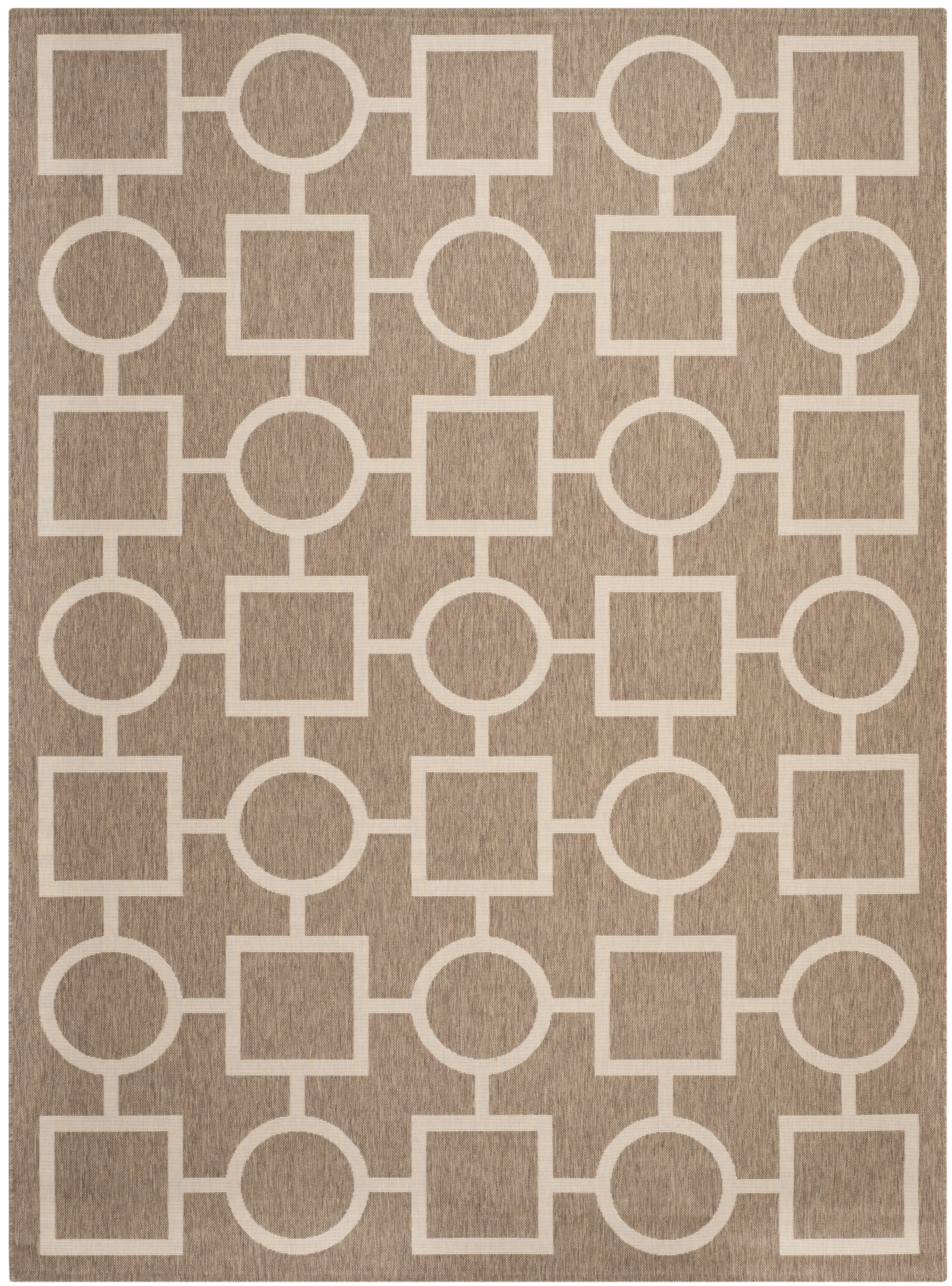 Safavieh Courtyard Archimedes Geometric Indoor/Outdoor Area Rug, Brown/Bone, 5'3" x 7'7"