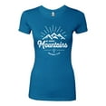 thumbnail image 2 of Matthew 17:20 He Moves Mountains | Womens Christian Slim Fit Junior Tee, Turquoise, Medium, 2 of 3