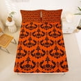 thumbnail image 5 of jejeloiu Bold Damask Queen Sheets,Modern Floral Queen Sheet Sets For Adults,Orange Black,4 Pieces,1 Flat Sheet, 1 Fitted Sheet and 2 Pillowcases, 5 of 6