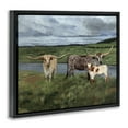 thumbnail image 3 of Stupell Industries Longhorn Cattle Trio Landscape & Nature Painting Black Floater Framed Canvas Art Print Wall Art, 31 x 25, 3 of 9