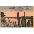 thumbnail image 3 of Kobayashi Kiyochika 18x13 Black Modern Framed Museum Art Print Titled - Breakwater Stakes and Ryogoku Bridge (1840), 3 of 5