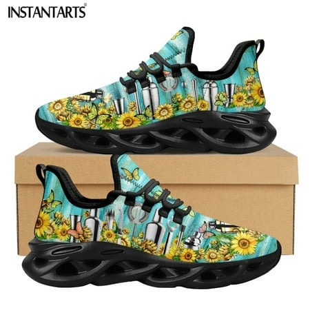 

Sunflower Butterflies Design Mesh Sneakers for Female Spring Breathable Platform Shoes Vacuum Flask Print Zapatos