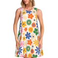 thumbnail image 1 of Fotbe Groovy Daisy Flowers Vestido de Verano sin Mangas para Mujer – Vestido Midi Línea A, Estilo Camiseta Floral, Vestido Playero Casual y Fluido, 1 of 7