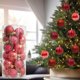 thumbnail image 5 of Set de adornos para bola de árbol de Navidad 24 piezas | Plástico indestructible | Rojo Verde Blanco Multicolor | 1,57" de diámetro | Acabados brillantes con purpurina mate | Easy Hang | Decoración, 5 of 6