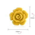 thumbnail image 4 of Bling Jewelry Womens Romantic Delicate Floral 3D carved Yellow Rose Flower Stud Earrings Rhodium Plated, 4 of 6