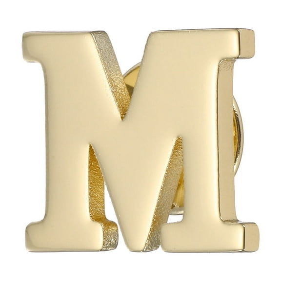 Uxcell Letter Lapel Pins, Initial Alphabet Letter M Collar Pins Brooch for Women Men Shirt Dress Suits, Gold Tone