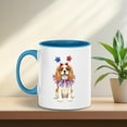 thumbnail image 3 of 4th of July Cavalier King Charles Spaniel Celebrates Independence Day 11oz Accent Two-tone Mug Dog Lover Gifts Coffee Tea Cup - 12010, 3 of 5