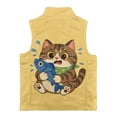thumbnail image 5 of Pzuqiu Cute Cat Girl Outerwear Vest Size 11-12 Stand Collar Practical Zipper Winter Sleeveless Jacket with Pockets Lightweight Personalized Casual Clothes Fall Outfits for Girls, 5 of 7