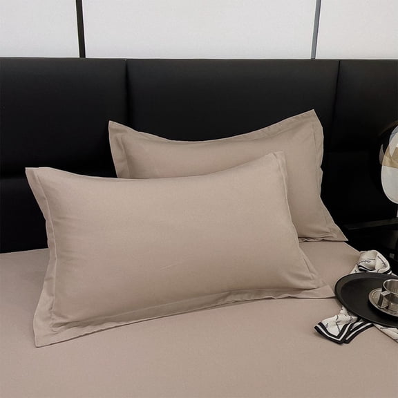 Tunhigl Solid Color Washed Cotton Pillowcase - Queen King Size Pillow Covers Luxury Soft Durable Easy Care Modern Pillow Protector for Home & Gifts Khaki