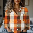 thumbnail image 2 of ManxiVoo Womens Long Sleeve Shirt Relaxed Fit Blouse for Spring and Fall Seasons Comfortable Office Wear XXXL Size Orange, 2 of 9