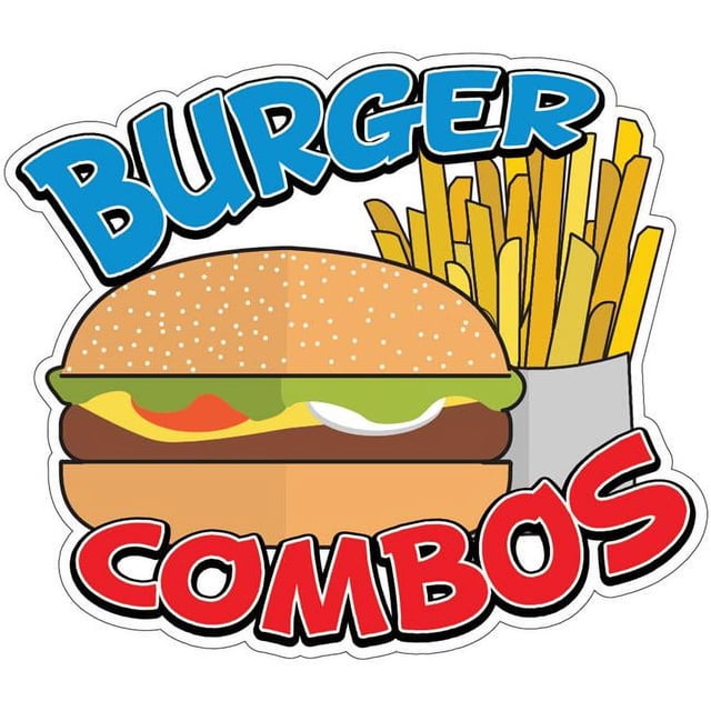 SignMission D-DC-8 Burger Combos19 8 in. Decal Concession Stand Food Truck Sticker - Burger Combos