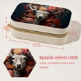 thumbnail image 5 of Floral Animal Velvet Portable Necklace Holder with Removable Compartment - Earring Organizer, Jewelry Boxes, Organizer Box - Gift, 5 of 7