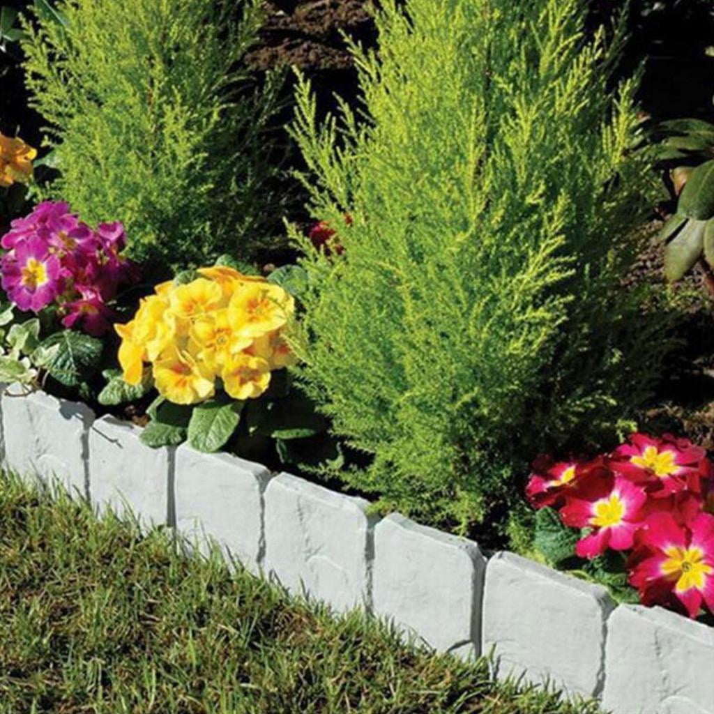 SDFGTstore 5/10/20Pcs Landscape Edging Border Garden Edging Border Plastic Stone Effect