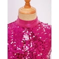 thumbnail image 5 of Zaldita  Kids Girls Sequin Sleeveless Mock Neck Liturgical Worship Praise Dance Overlay Dress Tunic Lyrical Dancewear Hot Pink 8, 5 of 7
