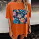 thumbnail image 5 of Faldas Cortas para Mujeres, Impresión de Flores Casual Oversized Camiseta de Manga Corta Top Hecho de 95% Poliéster 5% Spandex para Primavera Verano, Falda Corta de Verano, 5 of 7