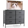 thumbnail image 3 of edx 6 Drawer Fabric Dresser for Bedroom, Chest of Drawer Organizer Storage Cabinet for Closet, Entryway, Grey, 3 of 8