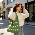 thumbnail image 4 of BZPIZ Knitted Heart-Patterned Tote Bag for Women, Large Beach Bag Shoulder Bag for Work School Beach Travel and Shopping Grocery, Gift for Women Men, 4 of 6
