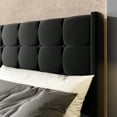 thumbnail image 6 of Unizone Full Size Bed Frame with Upholstered Headboard and Wingback, Modern Platform Bed Frame, No Box Spring Needed, Easy Assembly, Noise Free, Black Velvet, 6 of 8