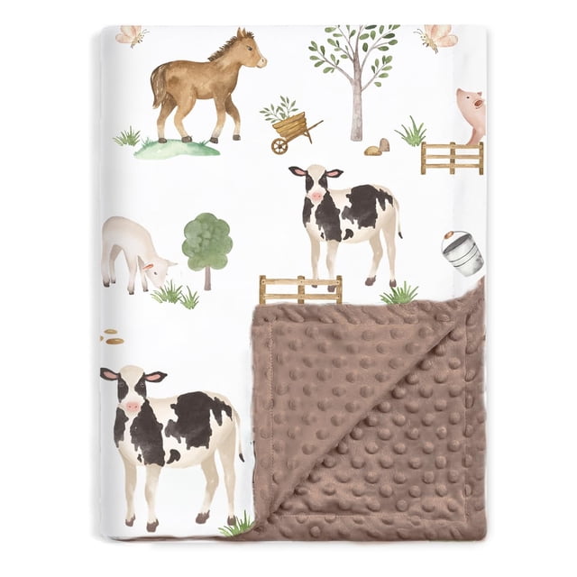 Manta para Bebé BOPRIO 76x102 cm Diseño Granja Suave y Ligera