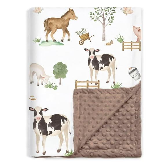 Manta para Bebé BOPRIO 76x102 cm Diseño Granja Suave y Ligera