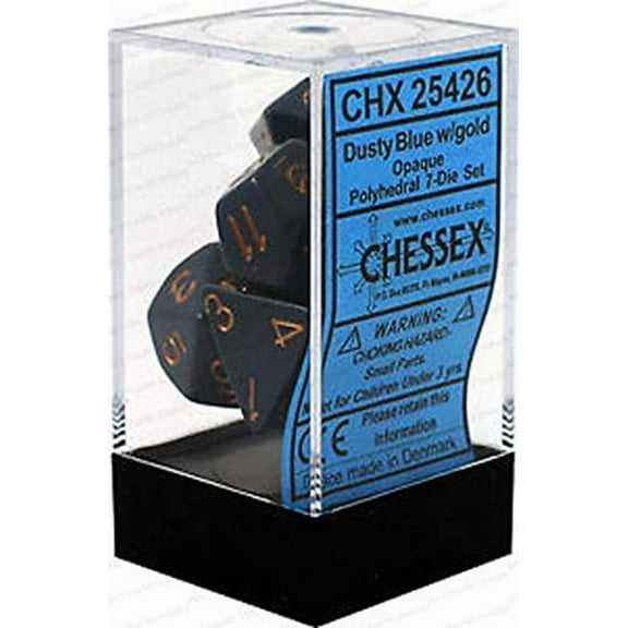 Chessex CHX25426 Dice-Opaque Dusty Blue/Copper Set