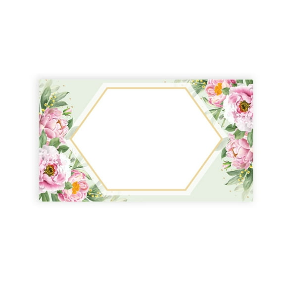 Koyal Wholesale Classic Peonies Place Cards for Wedding Party Tables, Seating Name Place Cards for Holders, 60 Pack