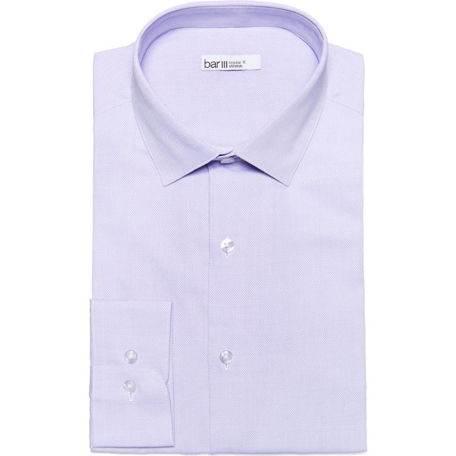 Camisa de vestir bar III con botones elásticos para hombre lavanda 16-16 1/2
