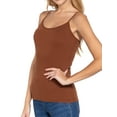 thumbnail image 3 of Juniors Solid Plain Adjustable Spaghetti Strap Layering Cropped Camisole Tank Top (Truffle, L), 3 of 4