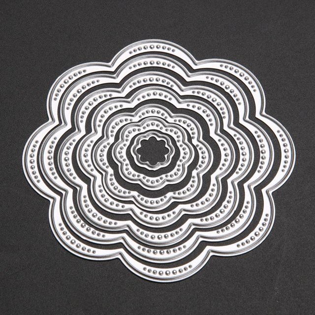 Cuadros Decorativos 7 unids/set círculos de flores troqueles de corte de Metal plantillas DIY Scrapbook Tmvgtek embutido en tela
