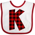 thumbnail image 3 of Inktastic Red Buffalo Plaid Initial K Boys or Girls Baby Bib, 3 of 4