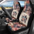 thumbnail image 2 of Jeiento Cute Paw Car Seat Covers Breathable Front Seat Covers Easy Installation Stretch Polyester Fabric Cover Protection Boho Floral Interior Auto Accessories Universal Fit Most Cars SUV, 2 of 7