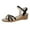 Black, variant on Xfvqtps Womens Wedge Sandals Open Toe Cross Straps Metal Decoration Ankle Adjustable Buckle Non Slip Soft Sole Comfortable Lightweight Summer Sandals Beige