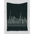 thumbnail image 1 of Chicago Skyline Tapestry, Line Abstract Style Urban Silhouette of Popular American Town Office Print, Wall Hanging for Bedroom Living Room Dorm Decor, 60W X 80L Inches, Onyx White, by Ambesonne, 1 of 2