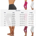 thumbnail image 4 of Knee Cutout Capri Leggings for Women High Waisted Cropped Yoga Leggings Seamless Fit Athletic Workout Pants Running Fitness , #02 White, XXL, 4 of 8