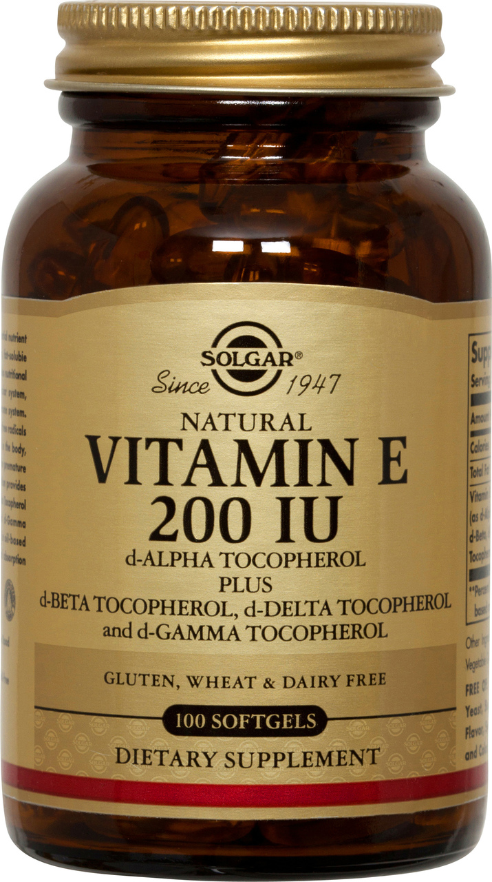 Solgar Vitamin E 200 IU Mixed Softgels 200 IU dAlpha Tocopherol