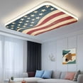 thumbnail image 3 of 2 Pack Magnetic Fluorescent Light Covers, 2x4 Ft,Abstract American Flag Stripe Star Retro Mottled Modern Magnetic Light Covers for Ceiling Lights Classroom Office Home Decor, 3 of 9