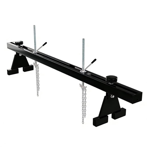 Aprafie 1100 lbs Engine Support Bar Traverse Hoist with Sliding Bracket & 12.2" Lift Screw with Rubber Crank for Pickup Trucks, Home Garages & Professional Auto Repair Shops, Black