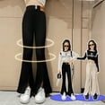 thumbnail image 4 of KYAIGUO Kids Teen Fall Spring Flare Pants Leggings for Girls Casual Ruffle Bottoms Tights Little Girls Bottoms High Waisted Long Pants Elastic Waist Baby Bell Bottoms,Size 4-14 Years, 4 of 6
