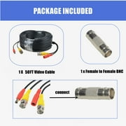 FITE ON 50ft Black Extension Power/Video Cable Replacement for Swann Security CCTV Kit SWDVK-825508 Black
