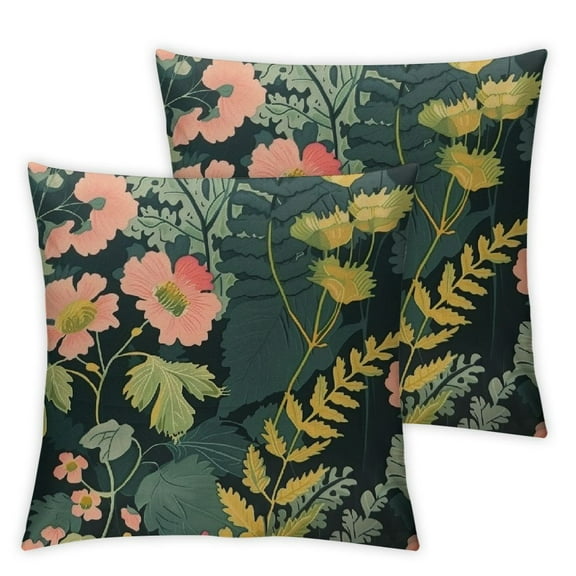 Fenyluxe Throw Pillow Cover Gold Rosa Blush Noisette Modern Rose Floral Pattern Flower Drawn Decorative Pillow Case Funny Home Decor Square  Cushion Pillowcase White