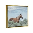 thumbnail image 3 of Stupell Industries Stallion Horse Among Bushes Clear Blue Sky Graphic Art Metallic Gold Floating Framed Canvas Print Wall Art, Design by Lauri McFerrin, 3 of 9